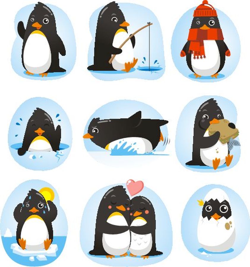 Фреска Веселые пингвины
