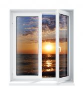 Фотообои Закат на море в окне