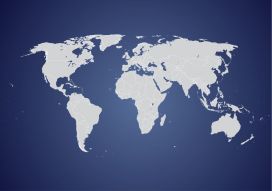 Фреска Карта мира на синем фоне