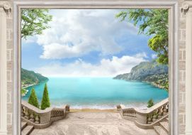 Фотообои Фальш окно с видом на голубое море