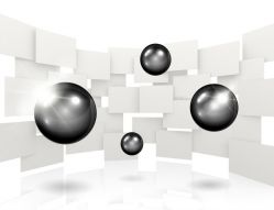 Фотообои 3D Блестящие черные шары
