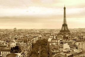 Фотообои Париж, Эйфелева башня - сепия