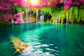 Фреска Водопад в цветах