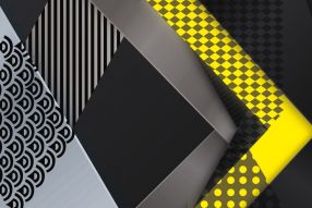 Фреска Желто-черная геометрия