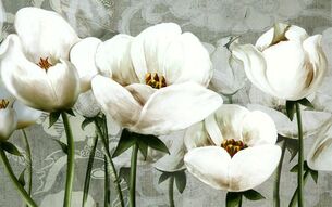 Фреска Нарисованные тюльпаны