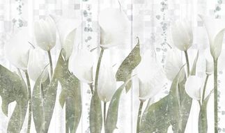 Фотообои Белые тюльпаны в восточном стиле